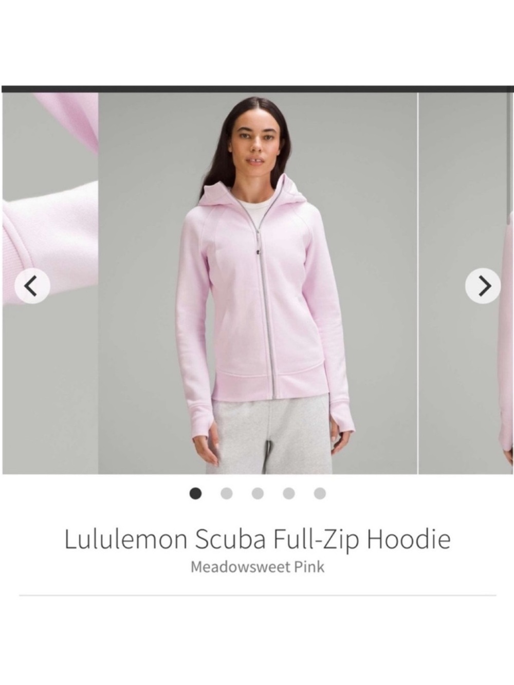 Lululemon Scuba Full Zip Hoodie Jacket Meadowsweet Pink Sz 4